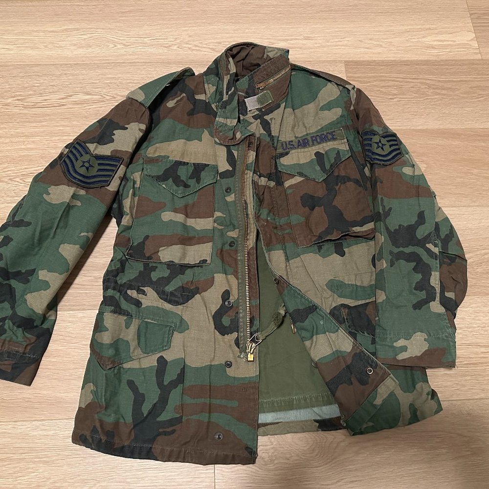 M-65 Field Jacket US Air Force Military Woodland Camo Small Short
